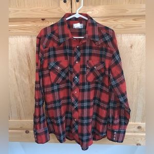 Wrangler plaid flannel western shirt size L